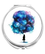 Girl Blue Purple Cloud Chaos Compact with Mirrors - for Pocket or Purse - $11.76