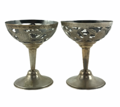 Vintage Mexican Sterling Silver Overlay Filigree Cocktail Glass Openers 105 G B7 - £58.62 GBP