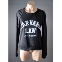 Womens Comfy Black Casual Long Sleeve Sweatshirt Shirt Round Neck Graphi... - $20.55 CAD