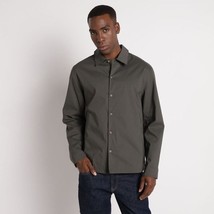 Calvin Klein Button-Up Shirt Jacket Men&#39;s Small Beluga Grey Cotton-Nylon... - $49.99