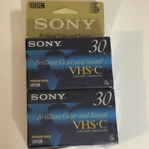 Sony VHS-C 30 Min Lot Of 2 Blank Tapes Premium Grade - £6.96 GBP