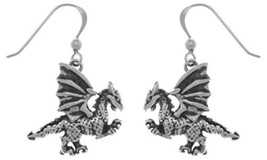 Jewelry Trends Fierce Clawing Dragon Sterling Silver Dangle Earrings - £40.33 GBP