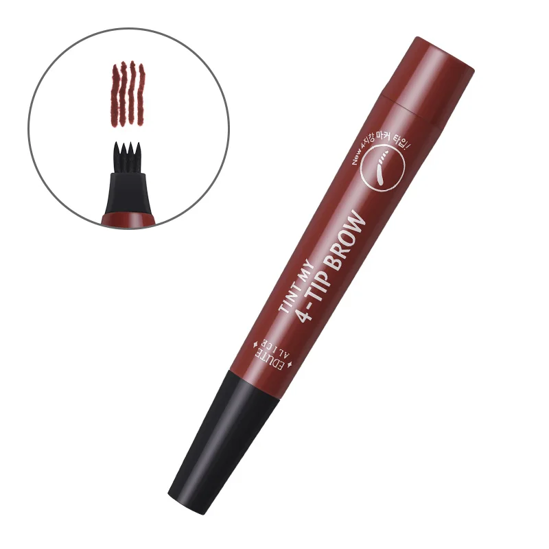 Brow pen waterproof 4 fork tip eyebrow tattoo pencil cosmetic long lasting natural dark thumb200