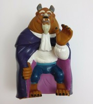 1992 Disney Beauty And The Beast The Beast 7&quot; Rubber Hand Puppet Pizza Hut Toy - £4.64 GBP