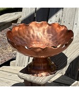 Vtg Gregorian Copper Pedestal Bowl Hammered Handmade Fruit Dessert Mid C... - $38.38
