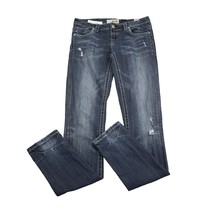 Mek Denim Jeans Womens 27 Blue Low Rise 5 Pocket Design Slim Straight Cu... - $28.59