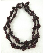 Hand made Genuine Garnet beads strand Necklace 27&quot;L - £32.71 GBP