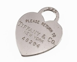 Tiffany &amp; Co. Sterling Silver &quot;Return to&quot; Heart Tag Charm w/ Serial Numb... - £93.41 GBP