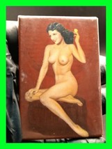 Original Vintage Risque Nude Pinup Girl Cheesecake Compact Pocket Mirror... - $98.99