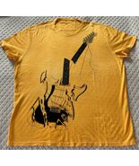 John Varvatos Star USA Men&#39;s Stone Wash Yellow Broken Guitar Graphic T-S... - $719.06 MXN