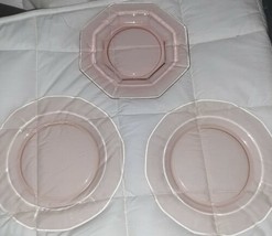 Lot Of 3 Vintage Depression Glass Pink Salad Plates - £14.69 GBP