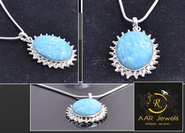 Larimar Piedra Preciosa 925 Plata de Ley Hecho a Mano Mujer Niña Colgante Psv - £39.00 GBP+