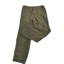 Vintage Carhartt Pants Men 38x32 Carpenter B11 MOS Faded Green GUC Leather Patch - £27.45 GBP