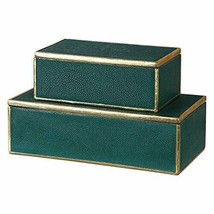 212 Main 18723 Karis Emerald Green Boxes  Polyresin - Set of 2 - £158.23 GBP