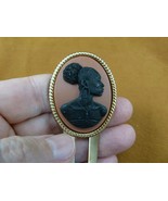 CAH20-3) RARE African American LADY brown + black CAMEO Hairpin hair pin... - $695.26 MXN