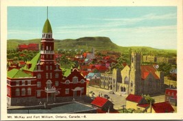 Canada Ontario Fort William Mount McKay Church Houses View Vintage Postcard - $9.40