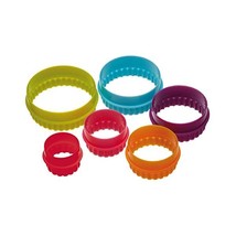 Kitchen Craft Colourworks Plastic Plain and Fluted Round Cookie Cutters - Set of - $12.00