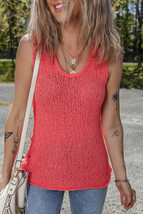 Flamingo Textured Knit U Neck Slim Fit Sweater Vest - $263.93 MXN