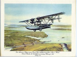 Pan American Menu 1st Flight 1929 Canal Zone From Miami Sikorsky S-38 Li... - $21.78
