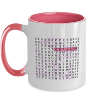 Grandma Mugs GRANDMA- Best Grandma Word Puzzle Pink-2T-Mug - £14.29 GBP
