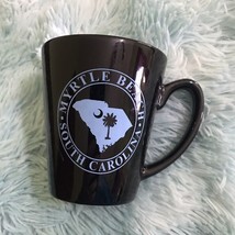 Myrtle Beach South Carolina Cup Mug Black Blue Souvenir Coffee - £11.66 GBP