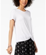 MSRP $40 Style &amp; Co Twist-Hem High-Low T-Shirt White Size Medium - $25.40 CAD