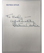 Bea Arthur (d. 2009) Signed Autographed Vintage Signature on Her Letterhead - $20.00
