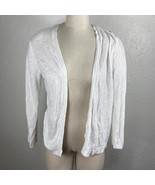 Loft Outlet Petite Large LP Open Front Cardigan Sweater Off-White Long Sleeves - $26.72
