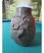 SOUTH WESTERN POTTEY BOWL DECANTER WITH FROG BLACK CERAMIC 7&quot; [SW1] - $168.35 CAD