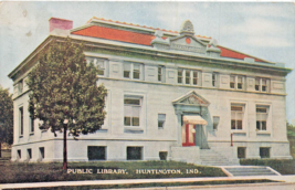 HUNTINGTON INDIANA~PUBLIC FREE LIBRARY~1908 HOLMES TOLLE &amp; EVANS POSTCARD - $9.07