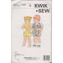 Kwik Sew 1720 Toddler Boys Girls Camp Shirt, Shorts, Tank Pattern Size 1-4 Uncut - $10.77