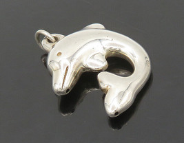 925 Sterling Silver - Vintage Shiny Hollow Dolphin Pendant - PT13837 - £27.70 GBP