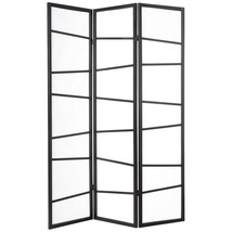 Roundhill Furniture 3-Panel Screen Room Divider, Black - $135.99