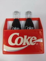 VTG NEW RED COCA COLA Crate of 2 Bottles Kitchen Magnet 1995 - £9.33 GBP