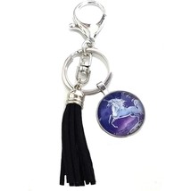 Unicorn Tassels keychain Key Ring Charm Purse Handbag Jewelry for Women &amp; Girls - £13.23 GBP