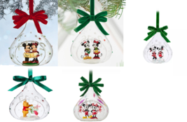 Disney Store Yearly Glass Sketchbook Mickey Minnie Mouse Winnie Pooh Ornament - $59.95