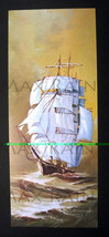 BULGER painting Tall Sailing Ship galleon sail boat ART PRINT 1966 sea seascape - $26.90