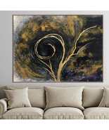 Large Abstract Tree Paintings On Canvas Abstract Art Black And Gold | DA... - £374.57 GBP