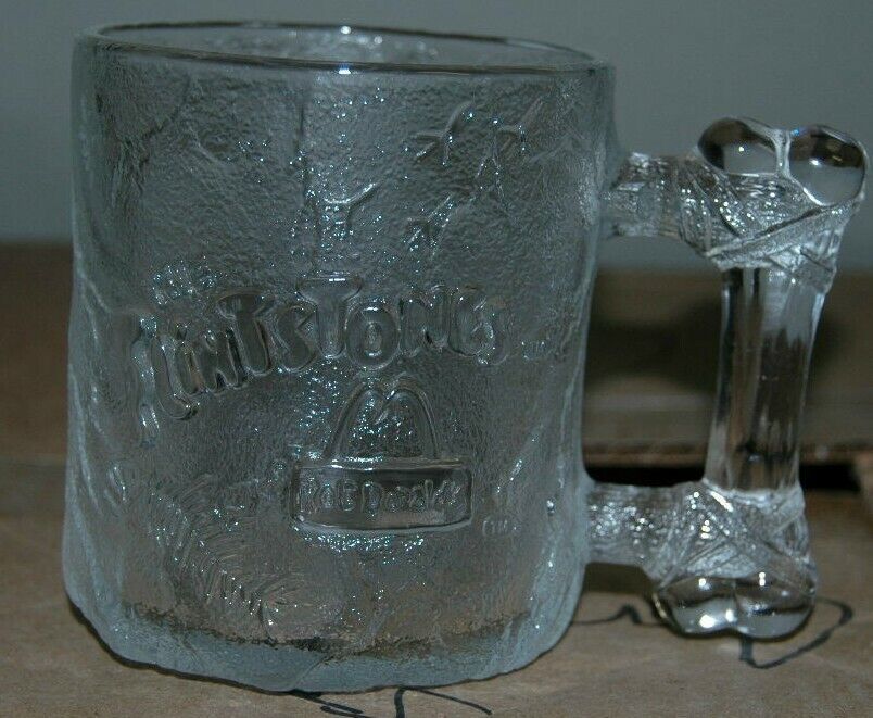 VTG McDonalds Flintstones Glass Pre Dawn Mug Cup 1993 Frosted RocDonalds - $11.99