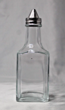 Glass Cruet Oil or Vinegar Holder Container Table Top Metal Top Halco - $5.81