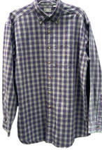 LL Bean Mens LARGE Shirt Long Sleeve Tartan Plaid Cotton Button Down Vintage - £19.27 GBP