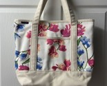 Lands End Heavy Duty Floral Canvas Tote Beach Shopping Bag 15 x 6 x 12 Z... - $39.55