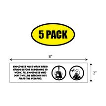 5 PACK - 8" x 2" VOLCANO WASH HANDS Sticker Decal Humor Funny Gift VG0041 - $6.53
