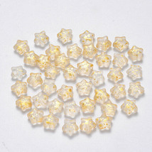 10 Glass Star Beads Mixed Lot Clear Gold Celestial Jewelry Supplies 8mm  - £4.53 GBP