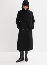 BON PRIX Oversized Double Breasted Winter Coat in Black UK 12 (ccc351) - £38.23 GBP