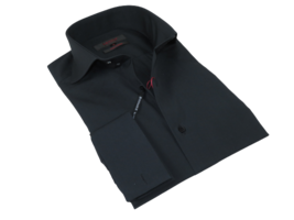 Men Shirt AXXESS Turkey Egyptian Cotton High Collar French Cuffs 224-05 Black - £70.77 GBP