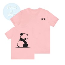 unisex panda tshirt, white, gray, brown, blue, pink S, M, L, XL, 2XL - £39.32 GBP