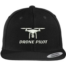 Trendy Apparel Shop Drone Pilot Embroidered Flat Bill Snapback Baseball Cap - Bl - £19.80 GBP