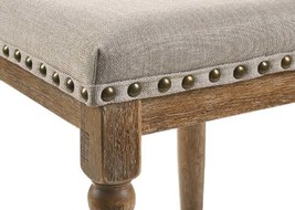Farsiris Counter Height Stool 2Pc, Beige Fabric &amp; Weathered Oak Finish - $203.00