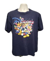 Disney Characters Adult Large Blue TShirt  Mickey Daffy Goofy Minnie Daisy Ariel - £11.68 GBP